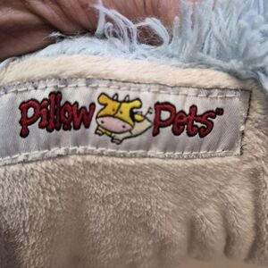 Pillow Pets Plush Blanket with Cow Logo - Light Blue & Cream Dolphin